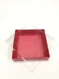 20x20x5 Kırmızı Altı Kartonlu Asetat Kutu - Görsel 1