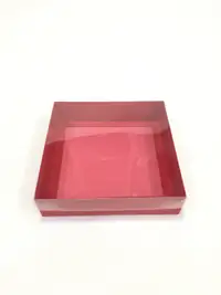 20x20x5 Kırmızı Altı Kartonlu Asetat Kutu - Görsel 2