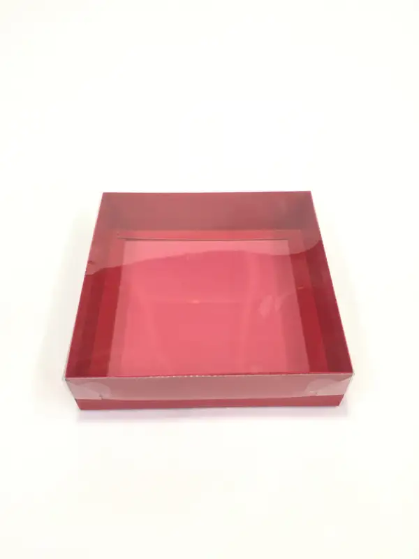 20x20x5 Kırmızı Altı Kartonlu Asetat Kutu