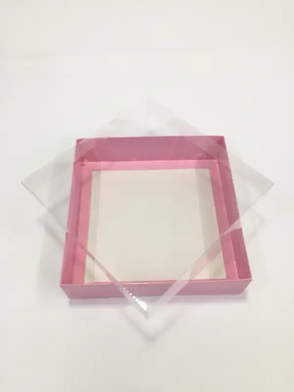20x20x5 Pembe Altı Kartonlu Asetat Kutu