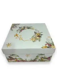25x25x12 Beyaz Yılbaşı Kutusu - Görsel 1