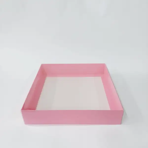 25x25x5 Pembe Altı Kartonlu Asetat Kutu