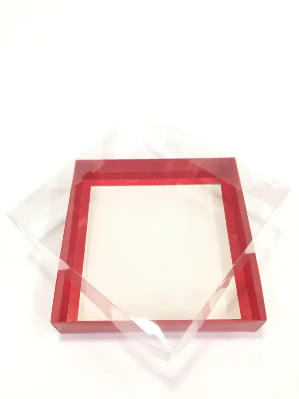 25x25x5 Kırmızı Altı Kartonlu Asetat Kutu