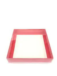 25x25x5 Kırmızı Altı Kartonlu Asetat Kutu - Görsel 2
