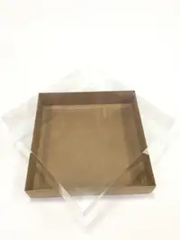 25x25x5 Kraft Altı Kartonlu Asetat Kutu - Görsel 1