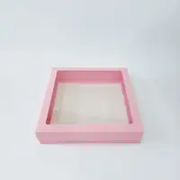 25x25x5 Pencereli Pembe Kutu - Görsel 1