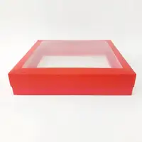 25x25x5 Pencereli Kırmızı Kutu - Görsel 1