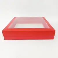 25x25x5 Pencereli Kırmızı Kutu - Görsel 2