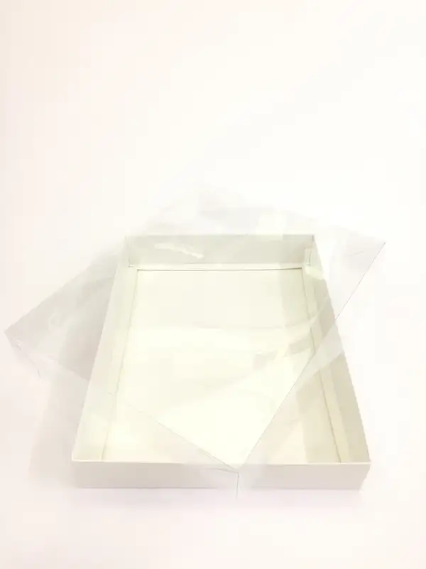 33x26x5 Beyaz Altı Kartonlu Asetat Kutu