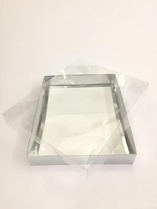 33x26x5 Gümüş Altı Kartonlu Asetat Kutu