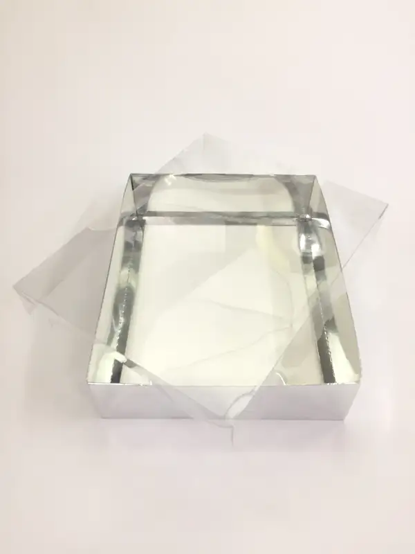 33x26x8 Gümüş Altı Kartonlu Asetat Kutu