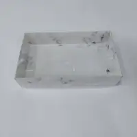 25x15x5 Mermer Desenli Altı Kartonlu Asetat Kutu - Görsel 1