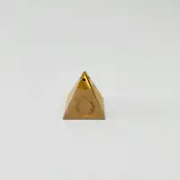 6x6x6 Kraft  Altın Yaldızlı Piramit Kutu - Görsel 1