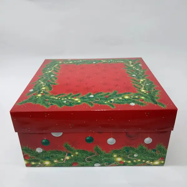 25x25x12 Kırmızı Yılbaşı Kutusu