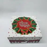 25x25x12 Beyaz Yılbaşı Kutusu - Görsel 1