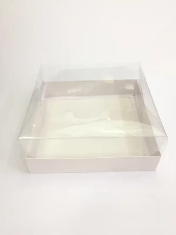 25x25x10 Beyaz Altı Kartonlu Asetat Kutu