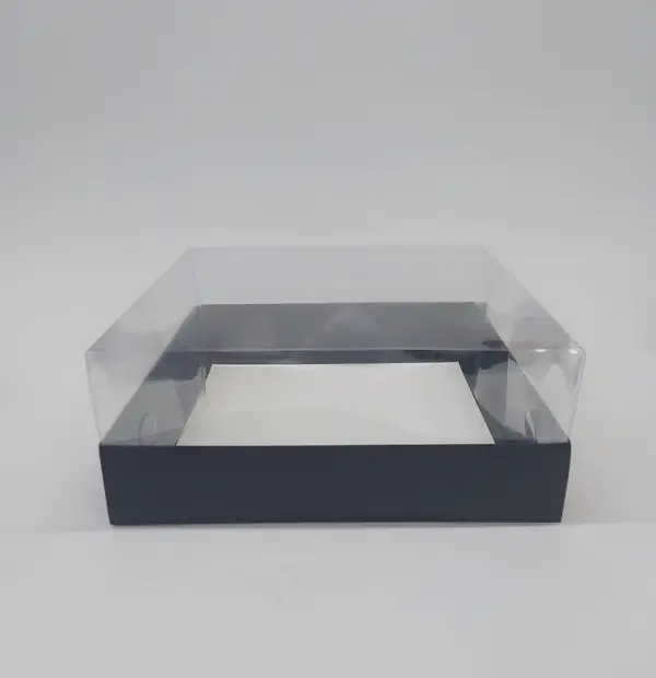25x25x10 Siyah Altı Kartonlu Asetat Kutu