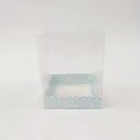 12x12x15 Mavi Puanityeli Altı Kartonlu Asetat Kutu - Görsel 1