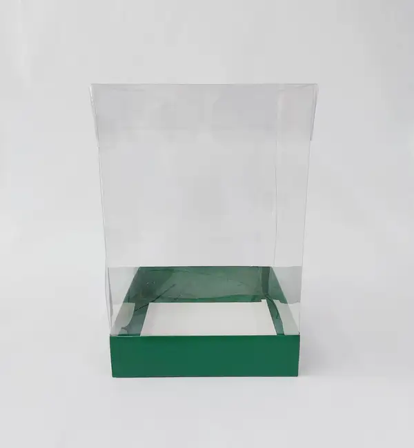 20x20x30 Yeşil  Altı Kartonlu Asetat Kutu