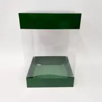 20x20x30 Yeşil Alt Üst Kartonlu Asetat Kutu - Görsel 1