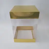 20x20x30 Altın Alt Üst Kartonlu Asetat Kutu - Görsel 1