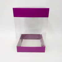 20x20x30  Mor Alt Üst Kartonlu Asetat Kutu - Görsel 1
