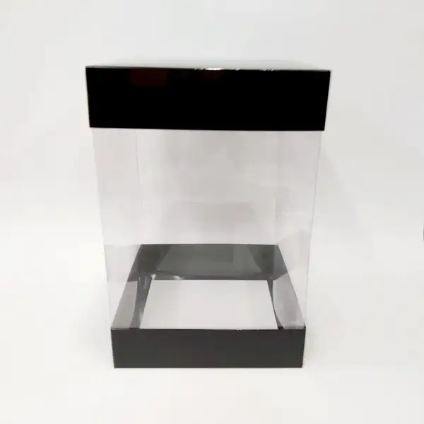 20x20x30 Siyah Alt Üst Kartonlu Asetat Kutu