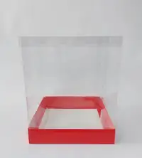 25x25x30 Kırmızı Altı Kartonlu Asetat Kutu - Görsel 1