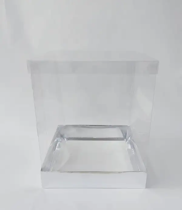 25x25x30 Gümüş Altı Kartonlu Asetat Kutu