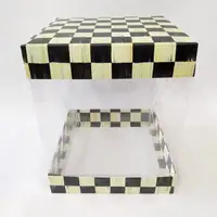 25x25x30 Dama Alt Üst Kartonlu Asetat Kutu - Görsel 1
