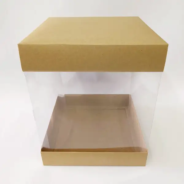 25x25x30 Kraft Alt Üst Kartonlu Asetat Kutu