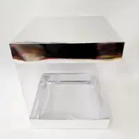 25x25x30 Gümüş Alt Üst Kartonlu Asetat Kutu - Görsel 1