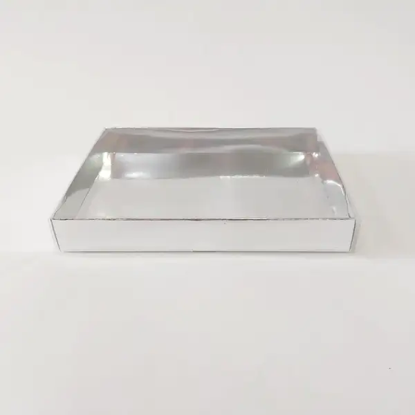 18x14x3 Gümüş Altı Kartonlu Asetat Kutu