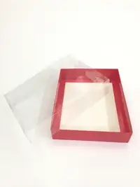 25x20x5 Kırmızı Altı Kartonlu Asetat Kutu - Görsel 1
