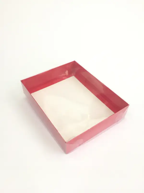 25x20x5 Kırmızı Altı Kartonlu Asetat Kutu
