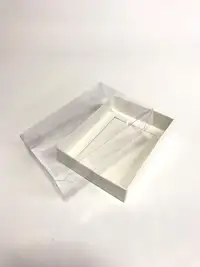 12x9x3 Beyaz Altı Kartonlu Asetat Kutu - Görsel 1