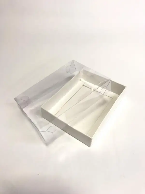 12x9x3 Beyaz Altı Kartonlu Asetat Kutu