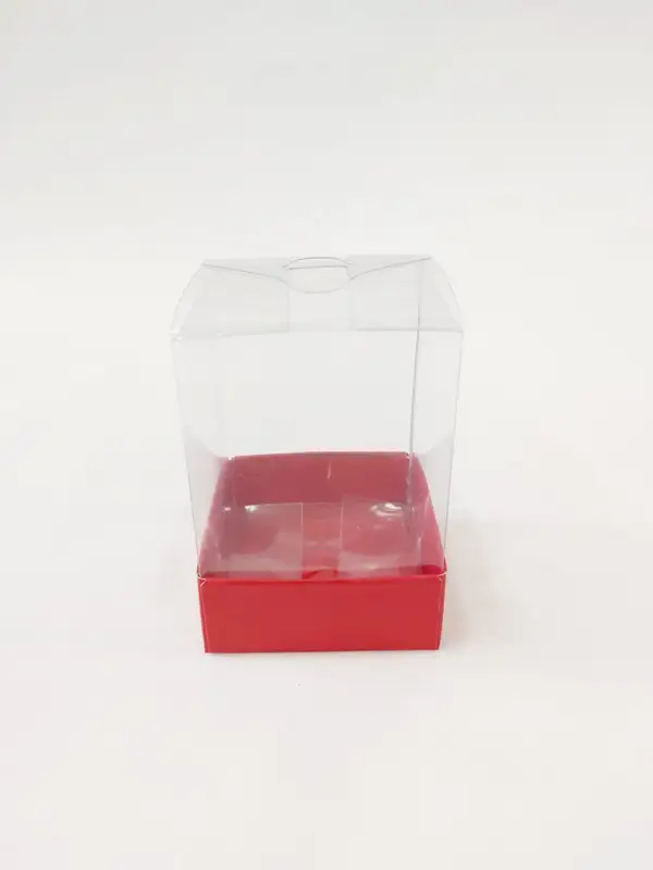 6x6x12 Kırmızı Altı Kartonlu Asetat Kutu