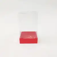 9x9x15 Kırmızı Altı Kartonlu Asetat Kutu - Görsel 1