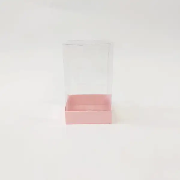 9x9x15 Pembe Altı Kartonlu Asetat Kutu