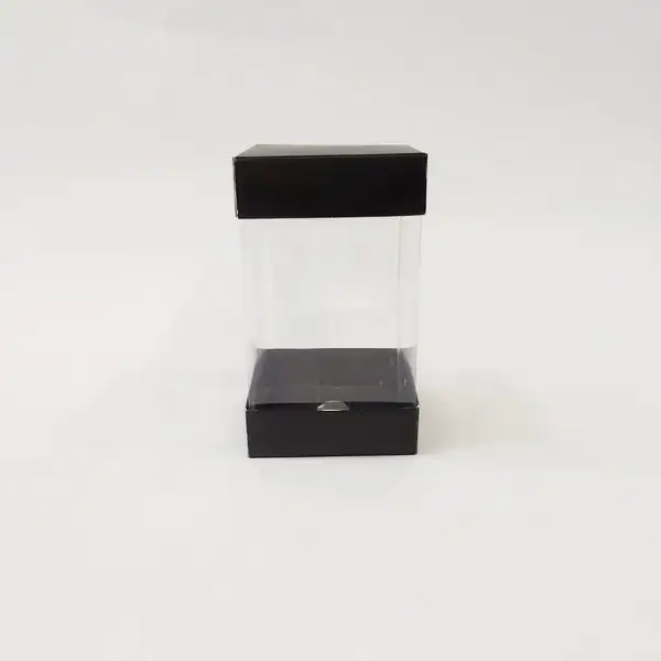 9x9x15 Siyah Alt Üst Kartonlu Asetat Kutu