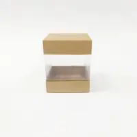 10x10x12 Kraft Alt Üst Kartonlu Asetat Kutu - Görsel 1
