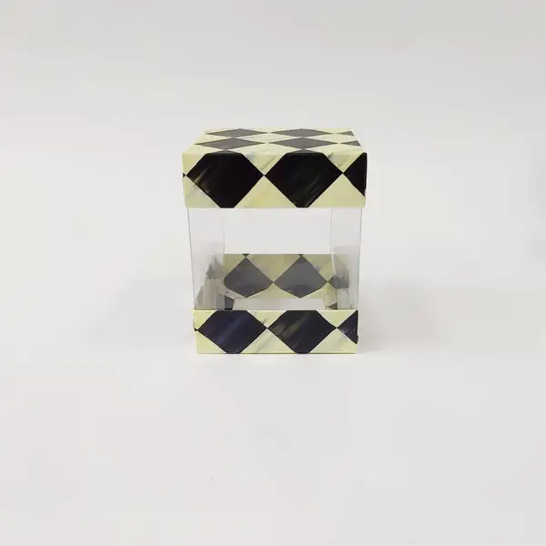 10x10x12 Dama Alt Üst Kartonlu Asetat Kutu