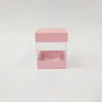 10x10x12 Pembe Alt Üst Kartonlu Asetat Kutu - Görsel 1