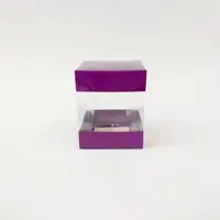 10x10x12 Mor Alt Üst Kartonlu Asetat Kutu - Görsel 1