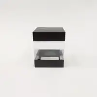 10x10x12 Siyah Alt Üst Kartonlu Asetat Kutu - Görsel 1