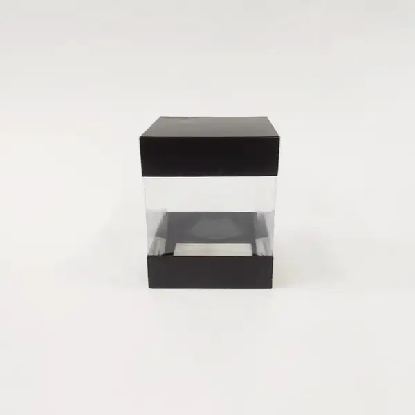10x10x12 Siyah Alt Üst Kartonlu Asetat Kutu