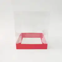 15x15x17 Kırmızı Altı Kartonlu Asetat Kutu - Görsel 1
