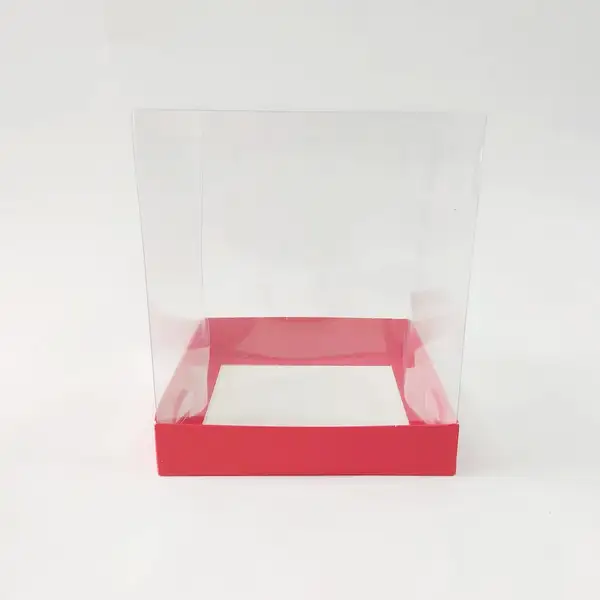 15x15x17 Kırmızı Altı Kartonlu Asetat Kutu