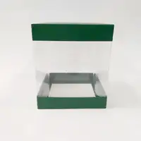 15x15x17 Yeşil Alt Üst Kartonlu Asetat Kutu - Görsel 1